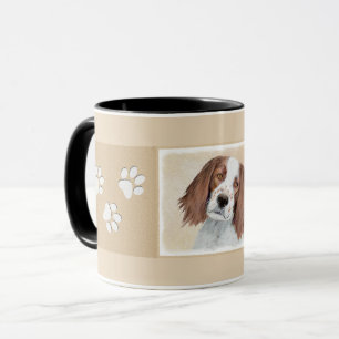 Taza Pintura irlandesa en rojo y blanco - Arte original