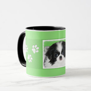 Taza Pintura japonesa de cachorro con chin - Arte origi