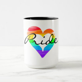 Taza Pintura mezclada de orgullo arco iris cardíaco