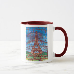 Taza Pintura mosaica de la Torre Eiffel Personalizado M