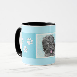 Taza Pintura negra del territorio ruso - Perro original