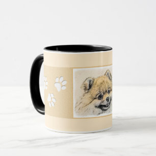 Taza Pintura Pomerania (Naranja) - Arte Perro Original