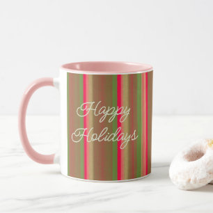 Taza Pintura Rayada Felices Fiestas