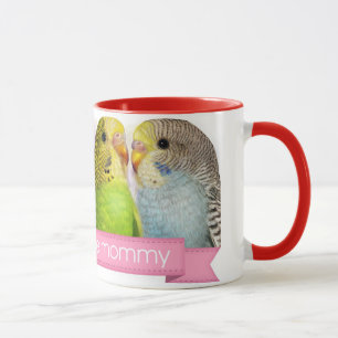 Taza Pintura realista de los Budgerigars