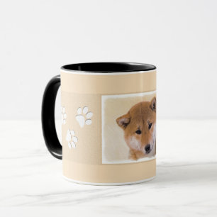 Taza Pintura (roja) de Shiba Inu - arte original del
