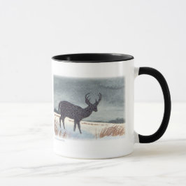Taza Pintura sacada el polvo nieve de la silueta de los
