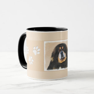 Taza Pintura tibetana de castiff - Arte original del pe
