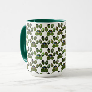 Taza Pinturas de pata de Fox Terrier, tazón de café Com