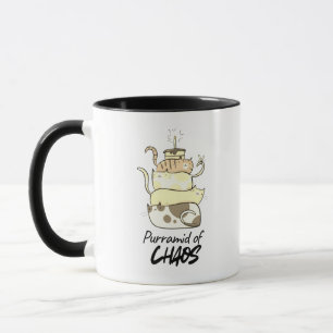 Taza Piramide del Caos Arte de Gato Divertido Juego de