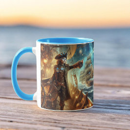 Taza Pirata espacial Steampunk Vintage en el Océano Vic