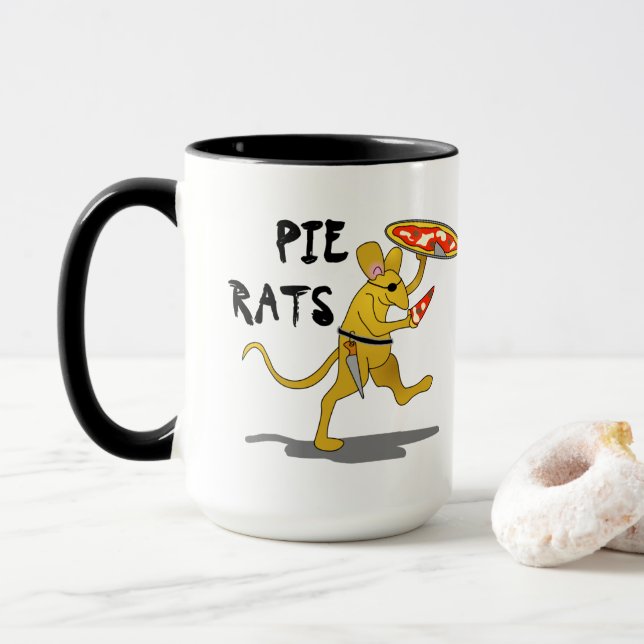 Taza Pirate Pizza Pie Rat (Con donut)