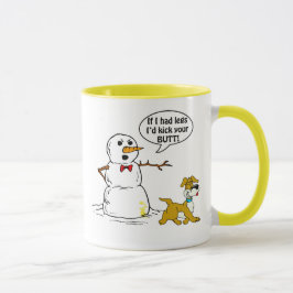 Taza Pis del perro en chiste del muñeco de nieve