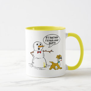 Taza Pis del perro en chiste del muñeco de nieve
