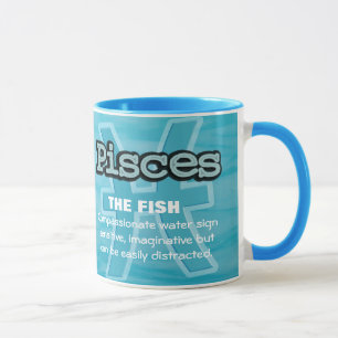 Taza Pisces El signo del agua de los peces atragantado 
