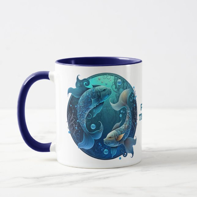 Taza Pisces personalizados Pescado Zodiac Astrología Cu (Izquierda)