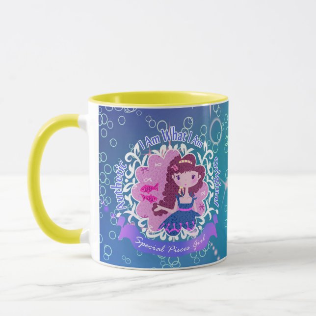 Taza Pisces Rótulos Mug (Izquierda)