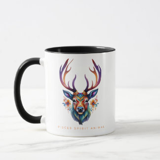 Taza Pisces Spirit Animal Deer Face Alebrije
