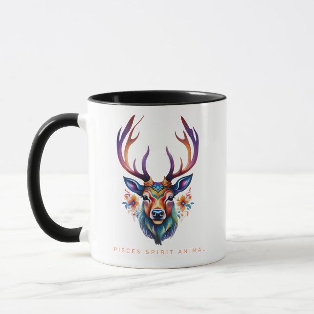 Taza Pisces Spirit Animal Deer Face Alebrije (Izquierda)