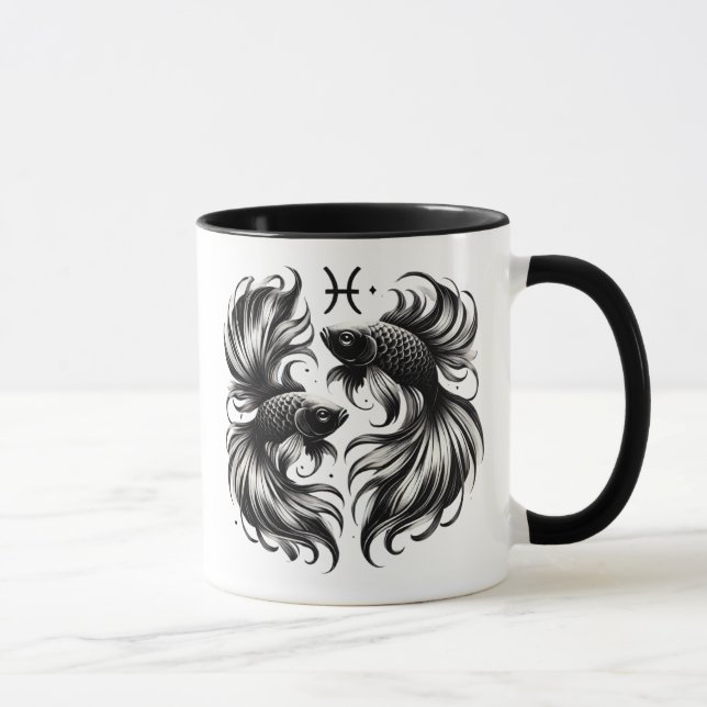 Taza Pisces Zodiac Fish Astrology Gift (Derecha)