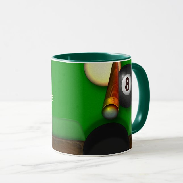 Taza Piscina y billares de ocho bolas personalizados (Anverso derecho)