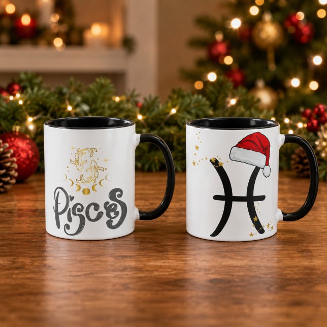 Taza Piscis Navidad Gorro de Santa Zodiaco (Subido por el creador)