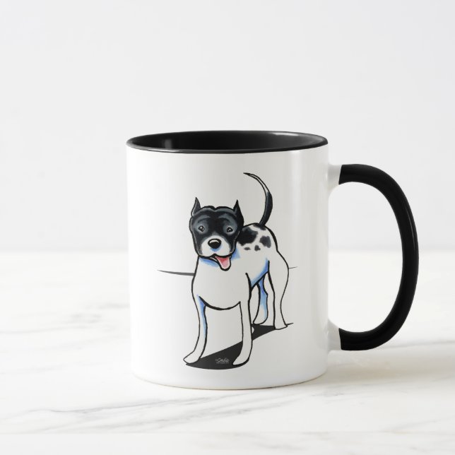 Taza Pit Bull APBT Blanco negro (Derecha)