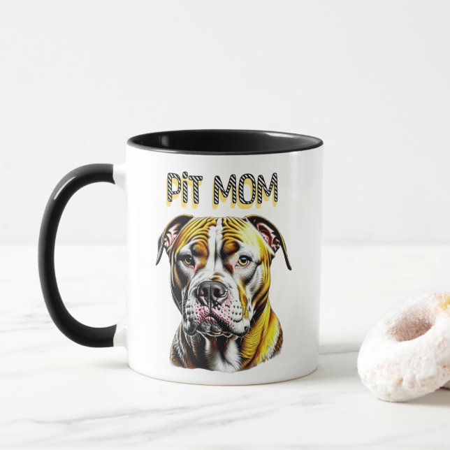Taza Pit Bull Mom | Perro Lover (Con donut)