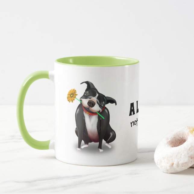 Taza Pitbull único asalta los regalos personalizados el (Con donut)