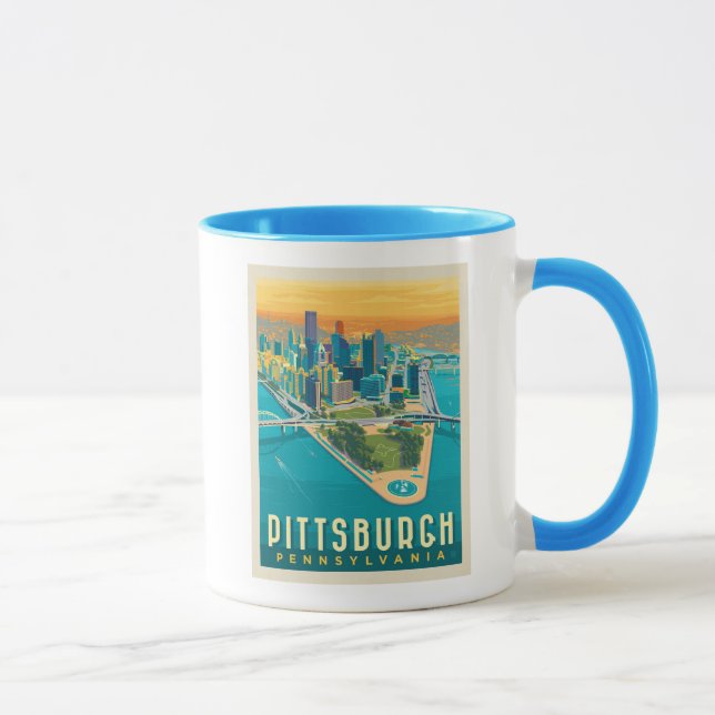 Taza Pittsburgh, PA | Vista de ojos de pájaro (Derecha)