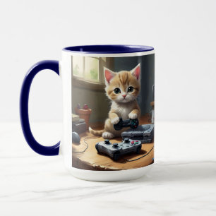Taza "Pixel Paws: The Gamer Kitten in Action"