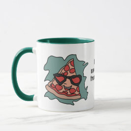Taza Pizza minimalista con gafas de sol