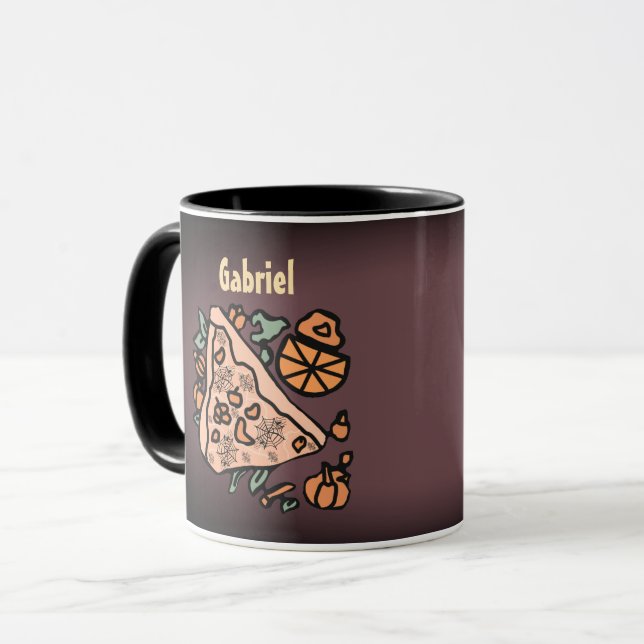 Taza Pizza Retro con giro de calabaza (Anverso izquierdo)