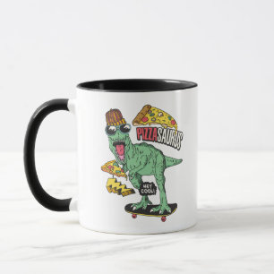 Taza Pizzasaurus Cool Skater T-Rex Amante de la Pi