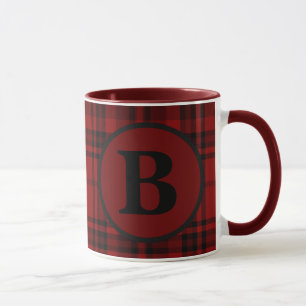 TAZA PLACA COMPROBADA DE GINGHAM ROJA