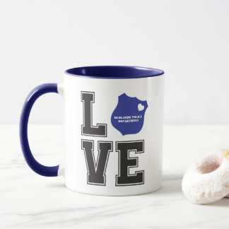 Taza Placa de la policía del corazón del amor personali