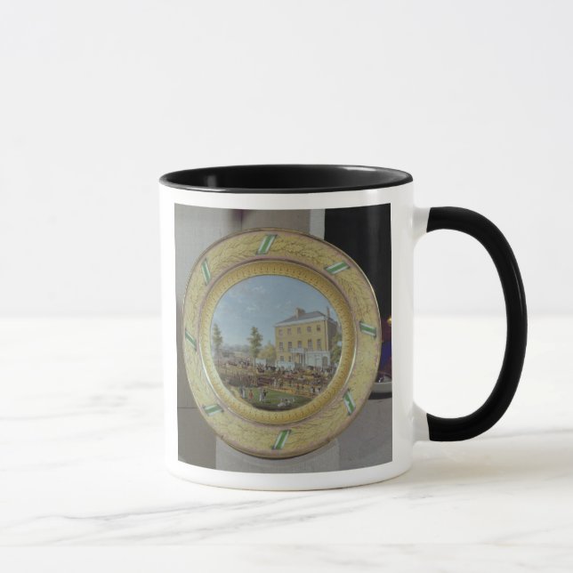 Taza Placa de Meissen, adornada con una escena de (Derecha)