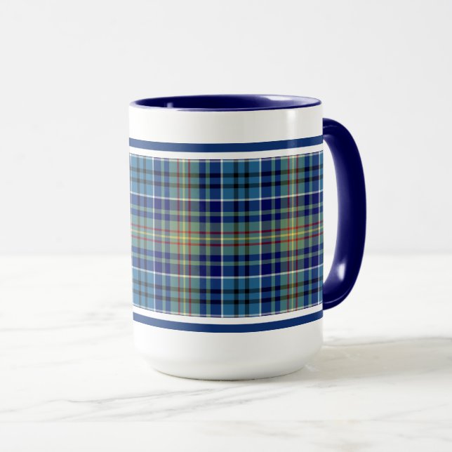 Taza Placa irlandesa azul brillante O'Sullivan Tartan (Anverso derecho)