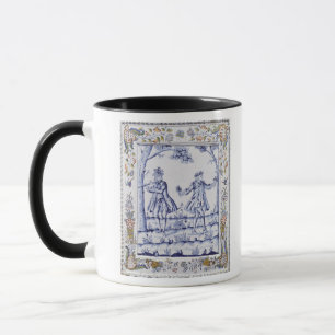 Taza Placa que representa una escena 'del Flute mágico