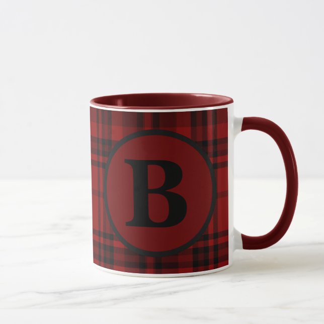 TAZA PLAID CHECKERED ROJO ESTILO GRANJA (Derecha)
