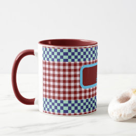 Taza Plaid Gingham Personalizado