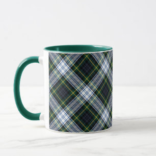 Taza Plaid Verde Rústico Blanco Clan Gordon Tartán