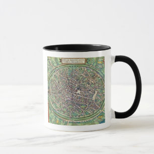 Taza Plan de ciudad de Brujas, de 'Civitates Orbis