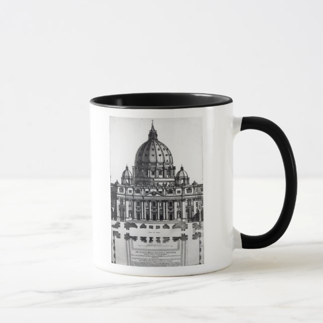 Taza Plan de San Pedro, Roma, grabada cerca (Derecha)