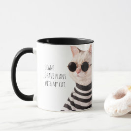 Taza Planes Divertidos Con Mi Gato Dibujo Bonito Tipogr