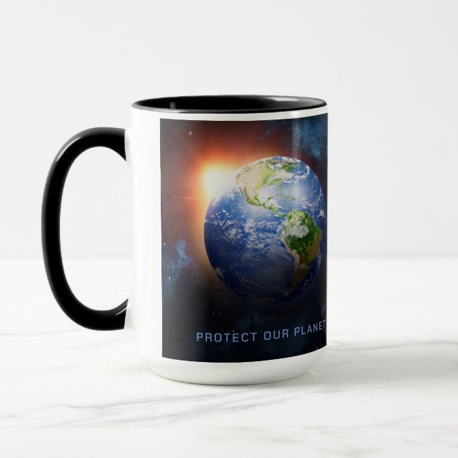 Taza Planeta de texto personalizado Tierra (Izquierda)