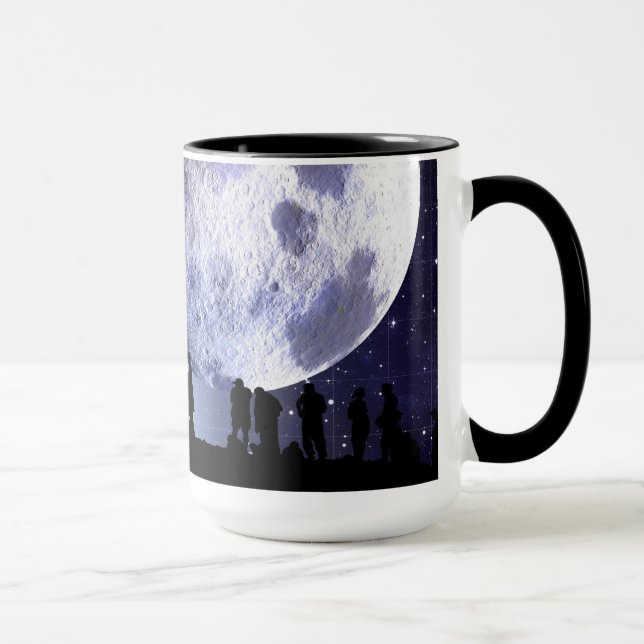 Taza Planetario Silhouettes Astronomía de estrellas lun (Derecha)