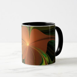Taza Planta de fantasía Resumen Fractal Verde Rust Brow