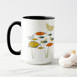 Taza Planta de natación de peces retro del MCM de medi