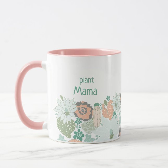 Taza Planta Mama Cactus Sucultores Personalizan Mug (Izquierda)