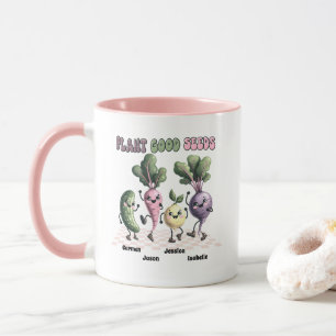 Taza PLANTAR BUENAS SEMILLAS Personalizado 4 Nombre de 